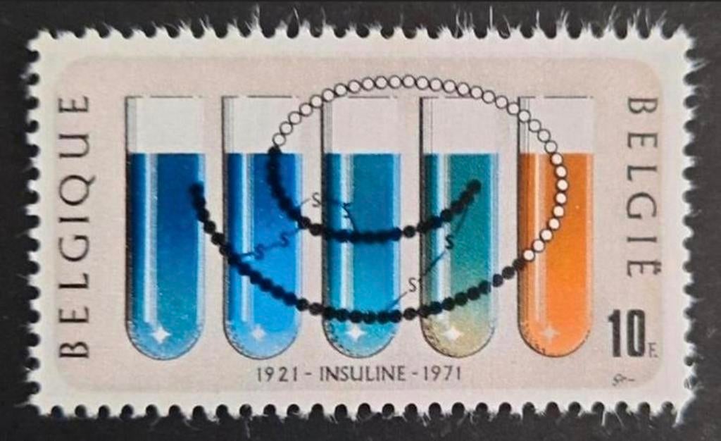Belgique : COB 1595 ** Insulin 1971., Sans timbre, Neuf, Enlèvement ou Envoi, Non oblitéré