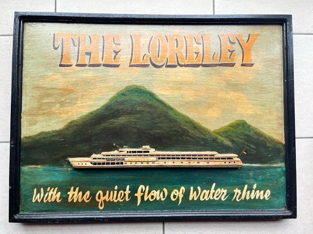 Tableau / panneau mural en bois, Lorelei / Loreley, 1950s, Enlèvement ou Envoi