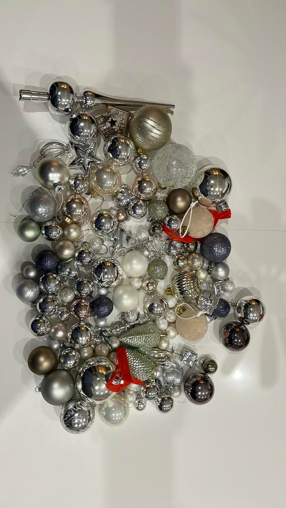 Assortiment zilver met piek, Diversen, Kerst, Ophalen of Verzenden, Gebruikt