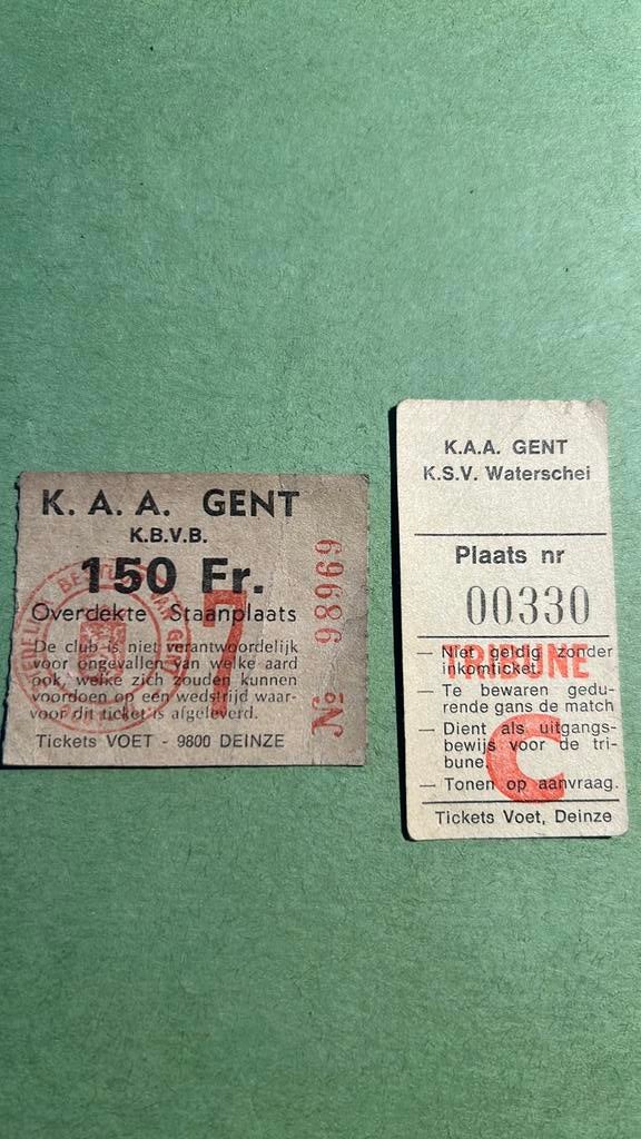 Ticket AA Gent - Waterschei jaren 70, Verzamelen, Verzenden, Gebruikt