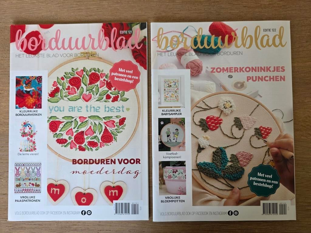 Magazine Borduurblad NIEUW nrs 121 en 122, Hobby en Vrije tijd, Ophalen of Verzenden, Nieuw, Handborduren