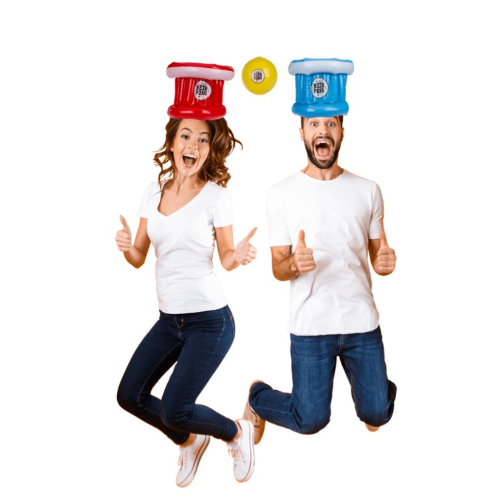 Human Beer Pong, met 2 hoeden en 1 bal, Hobby en Vrije tijd, Feestartikelen, Nieuw, Feestartikel, Ophalen of Verzenden