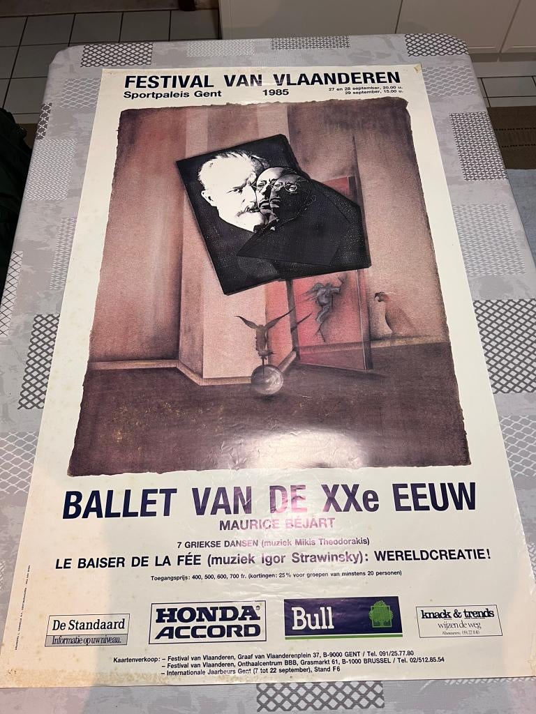 Vintage Poster Festival van Vlaanderen 1985, Collections, Enlèvement ou Envoi, Rectangulaire vertical, Musique, Utilisé