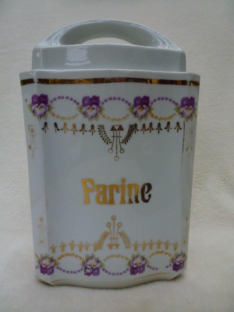 9 très vieux pots à violettes avec couvercles : café, farine, Antiquités & Art, Enlèvement ou Envoi