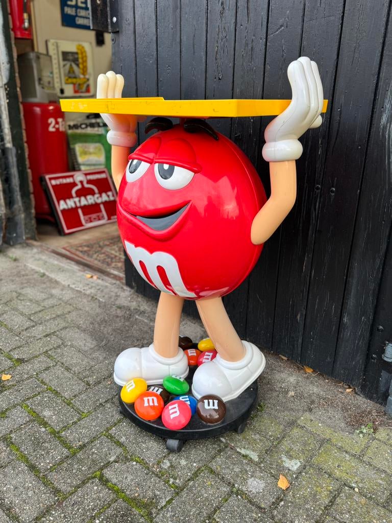 M & M Rode reclame winkel display, Verzamelen, Ophalen, Gebruikt, Reclamebord