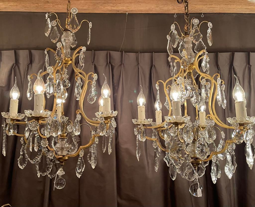 2 mooi Bij Elkaar Passende FRANSE  Kroonluchters, Antiek en Kunst, Antiek | Verlichting, Ophalen