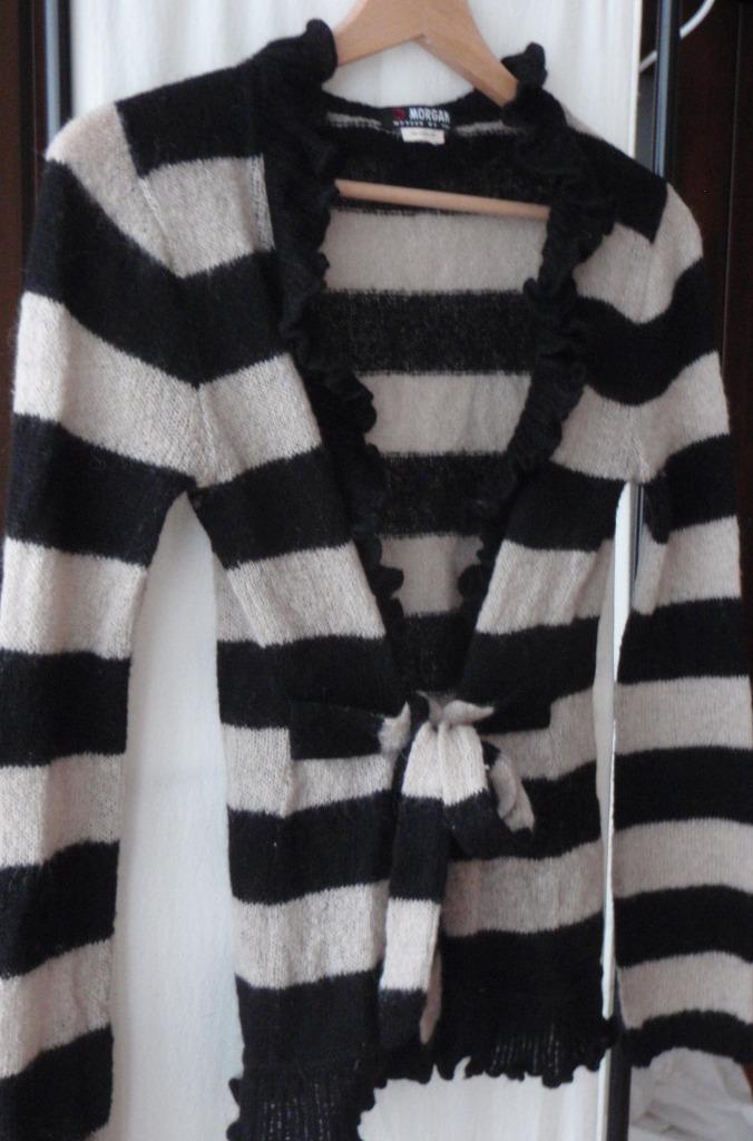 Elegante wollen trui beige-zwart - MORGAN - maat S, Enlèvement, Taille 36 (S), Noir