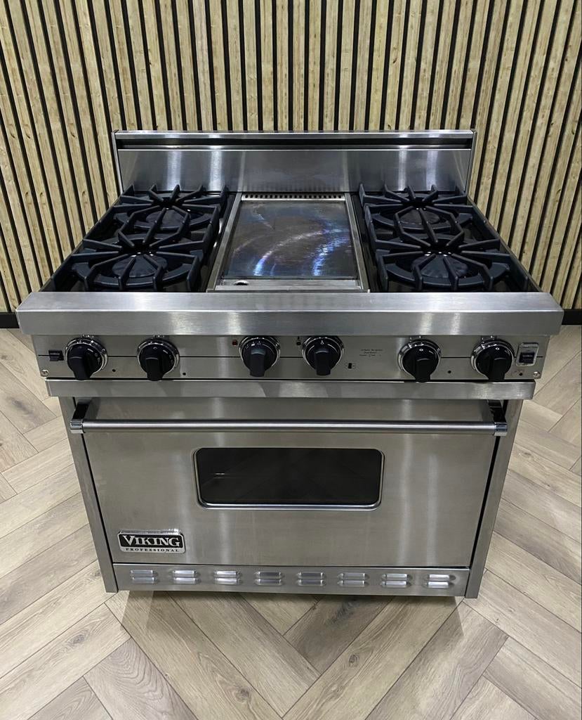 Prachtig Amerikaans Viking Fornuis 91CM Gas + Grillplaat, Elektronische apparatuur, Fornuizen, 60 cm of meer, 4 kookzones, Gas