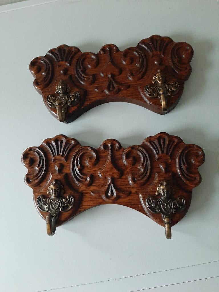 2 houten kapstokken, Ophalen of Verzenden, Gebruikt, Hout