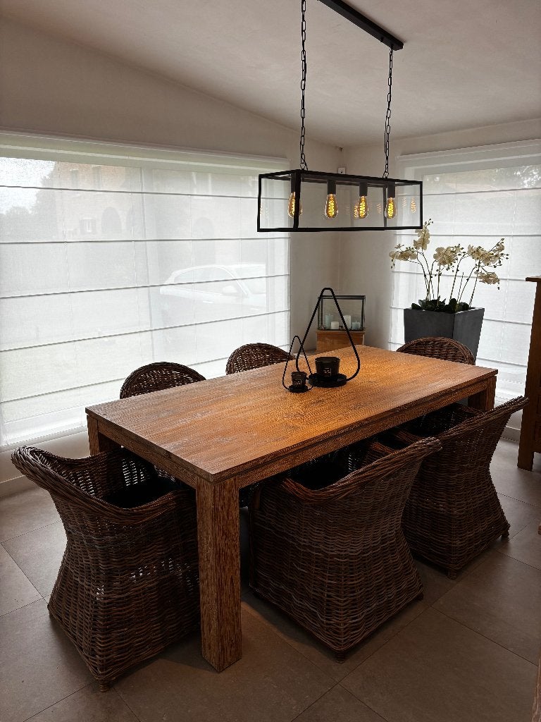 Tafel eik in zeer goede staat, Maison & Meubles, Enlèvement, Utilisé, Chêne, Rectangulaire