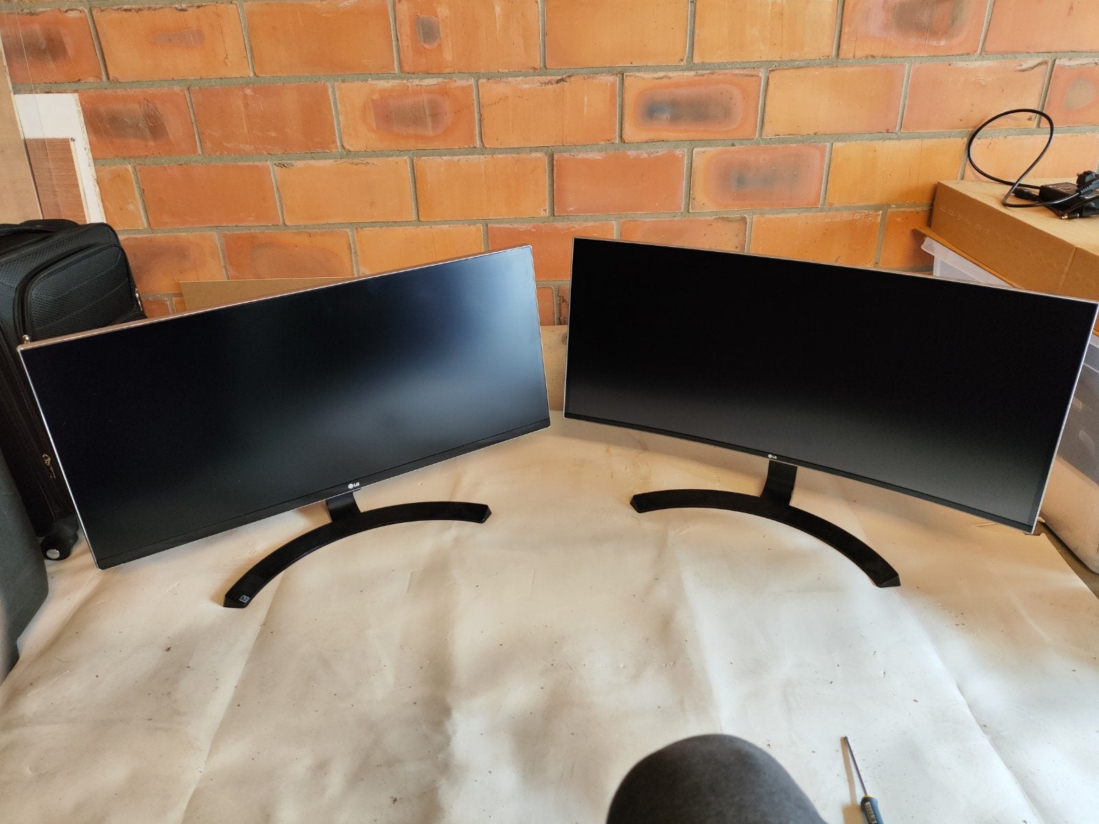2 display LG 34" 21: 9, Computers en Software, Ophalen, Gebruikt