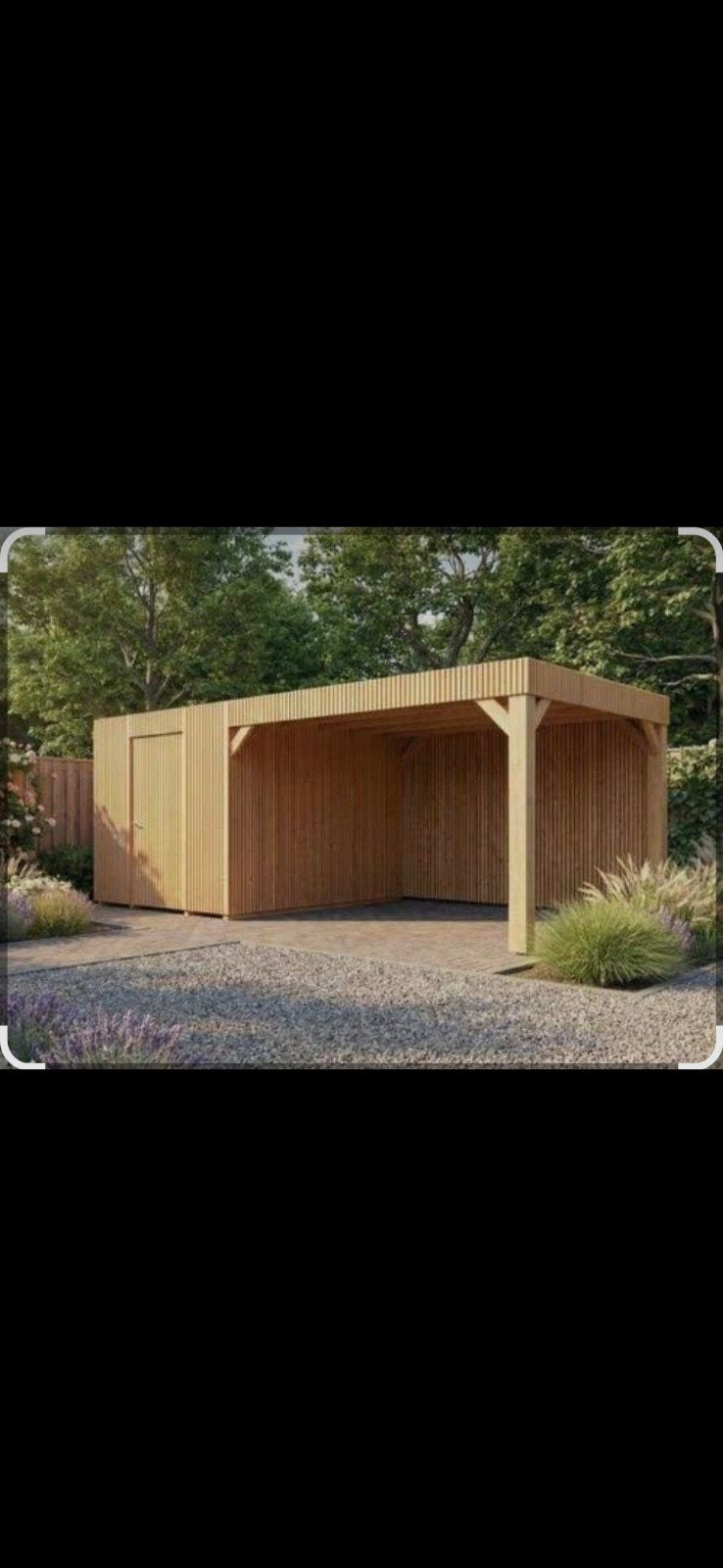 tuinhuis triple profiel met overkapping 295x600x240, Tuin en Terras, Tuinhuizen, Ophalen, 200 tot 400 cm, Tuinhuis, Nieuw