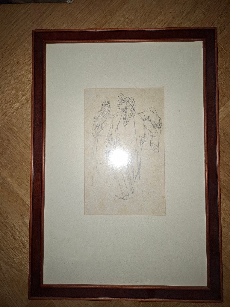 Cossaar  Tekening  Gesigneerd  Potlood, Antiek en Kunst, Ophalen, Gesigneerd, Tekening