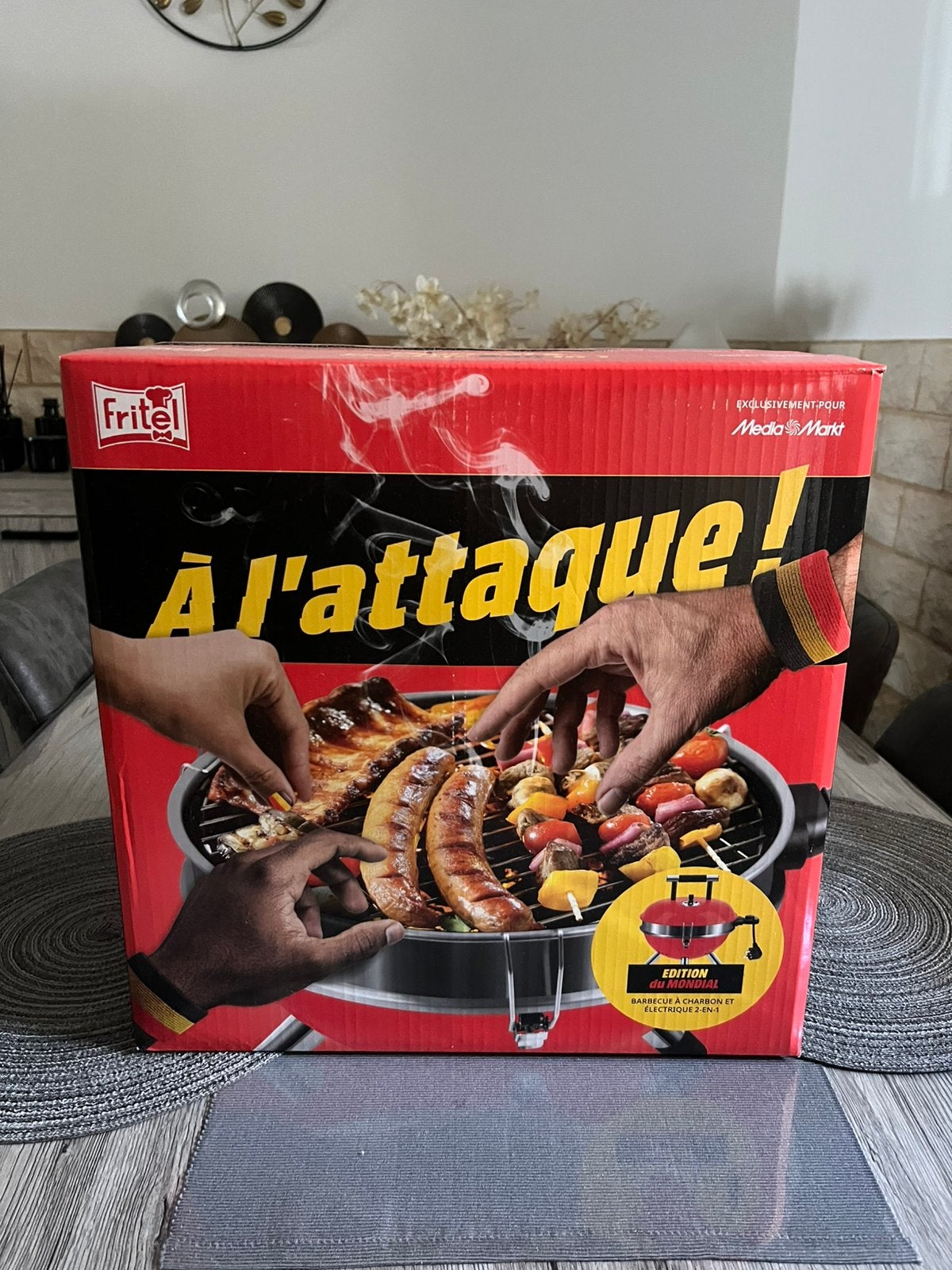 FRITEL Barbecue au charbon et électrique 2 en 1 Rouge, Jardin & Terrasse, Enlèvement, Neuf