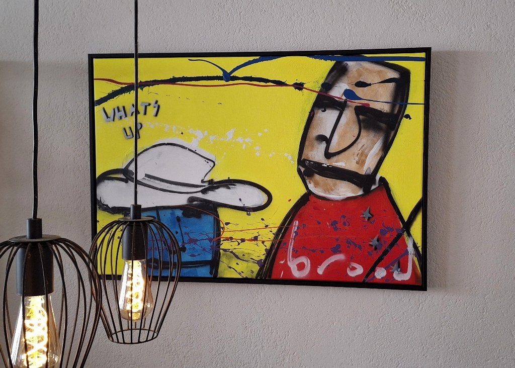 Herman Brood Origineel Schilderij, Antiquités & Art, Art | Peinture | Moderne, Abstrait, Encadré, Peinture acrylique, Autres matériaux