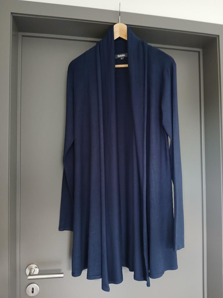 Gilet long pour femme, gilet bleu marine, taille M, Taille 38/40 (M), Enlèvement ou Envoi, Bel&bo, Comme neuf