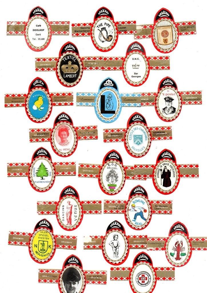 SIGARENBANDEN RECLAME BRAKMAN/SUBLIEM, Verzamelen, Ophalen of Verzenden, Zo goed als nieuw, Sigarenbandjes
