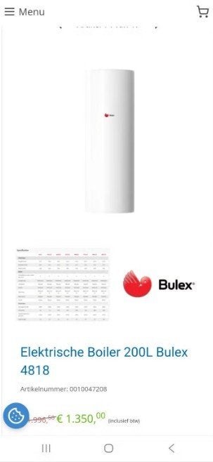 Bulex elektrische boiler 200 l - nieuw, 100 liter of meer, Ophalen, Nieuw, Boiler