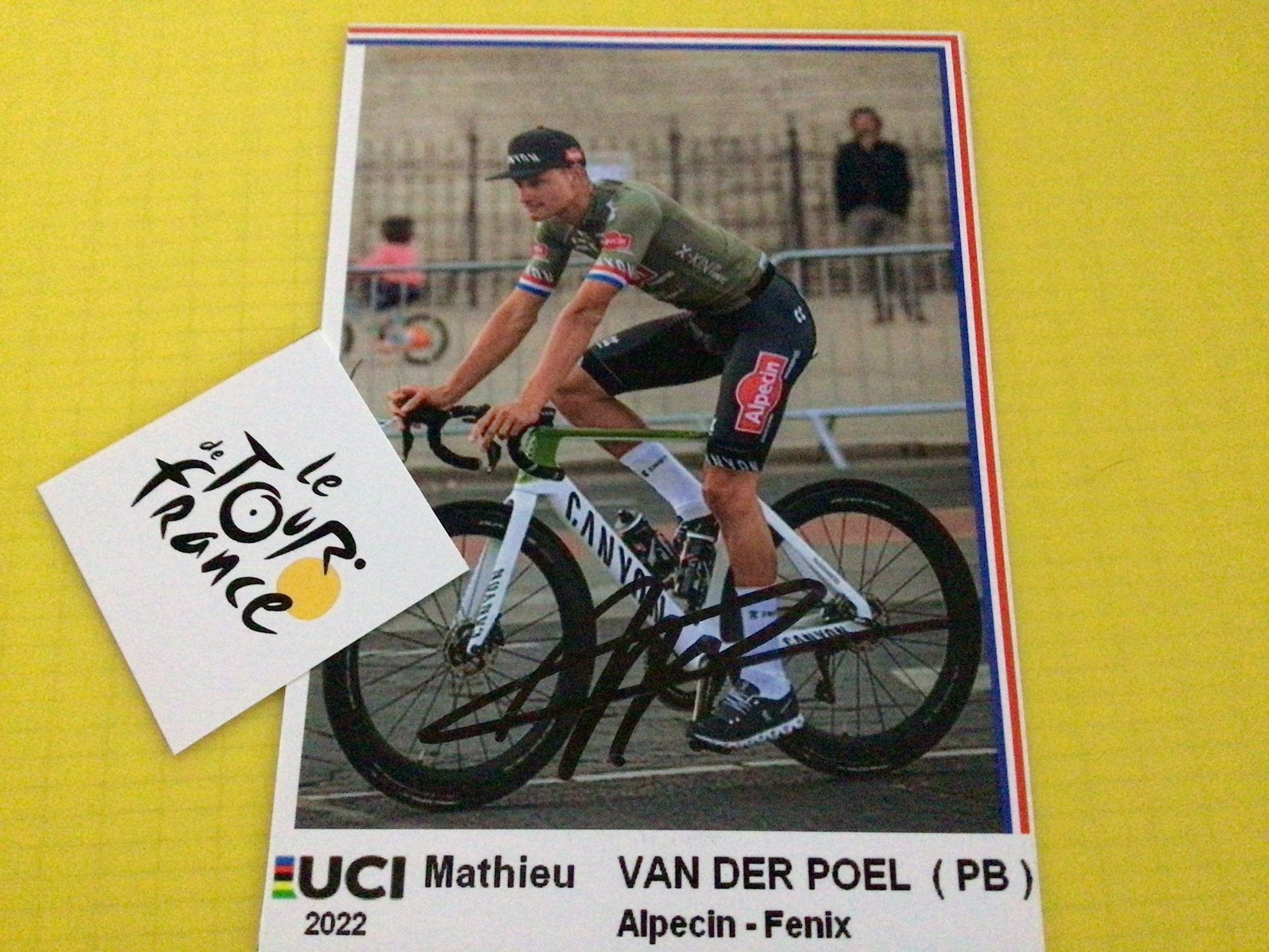 Wielerkaart 2022 team alpecin mathieu van der poel signe, Verzenden, Zo goed als nieuw