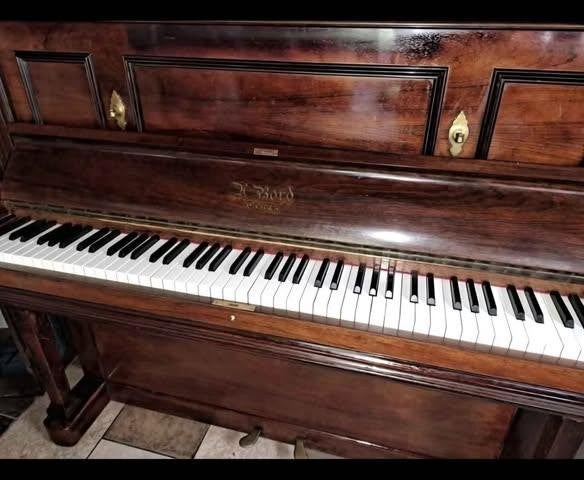 Piano A. Bord, Muziek en Instrumenten, Piano's, Ophalen, Gebruikt, Bruin, Piano