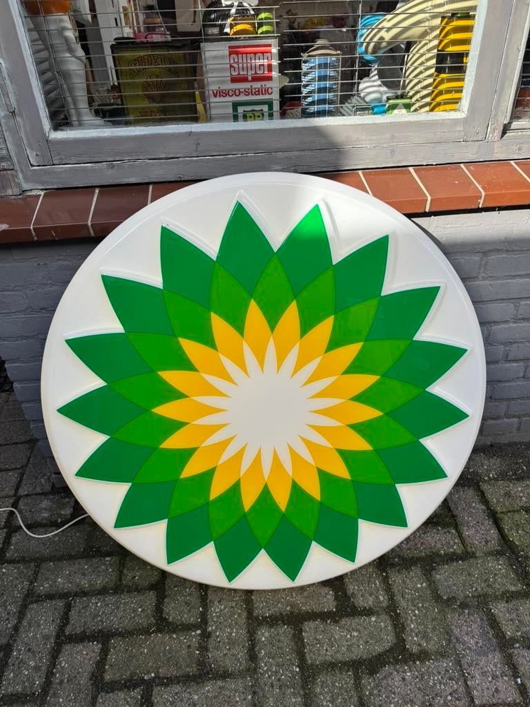 BP oude reclame lichtbak, Ophalen, Gebruikt, Lichtbak of (neon) lamp