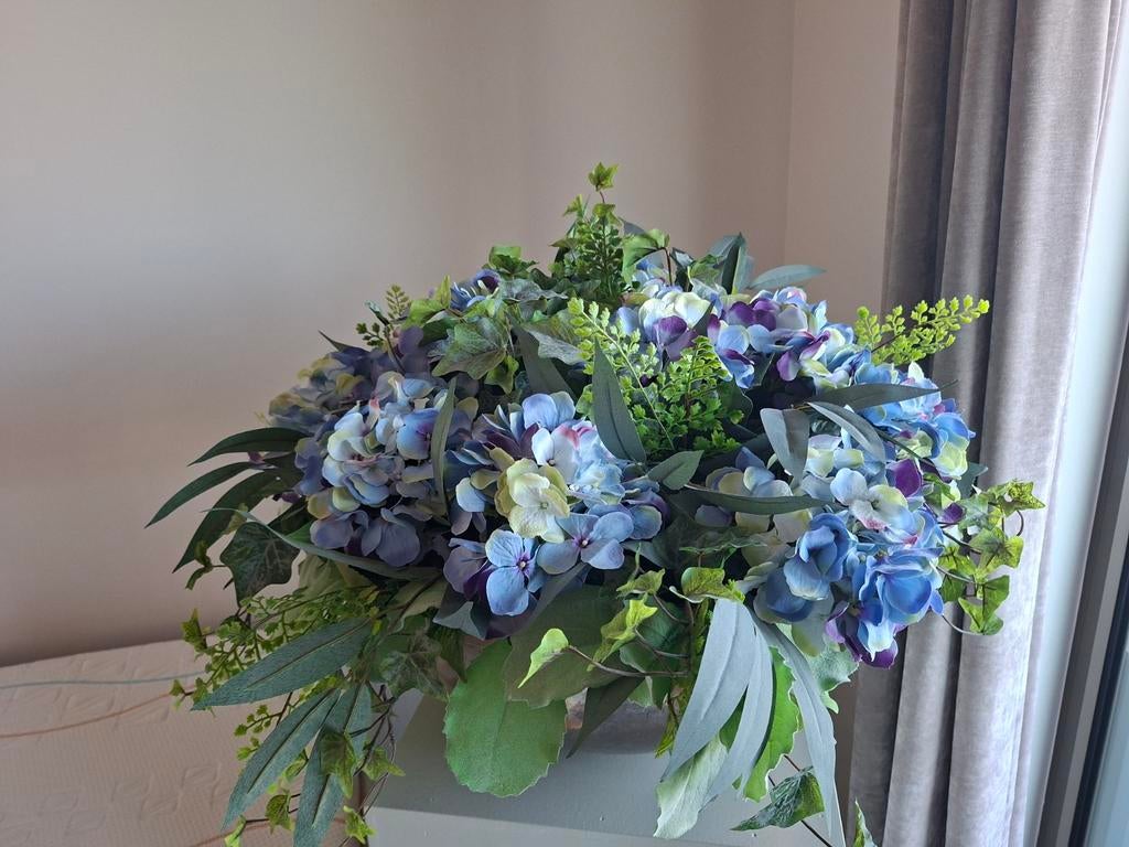 Zijde bloemstuk biedermeier, Ophalen of Verzenden
