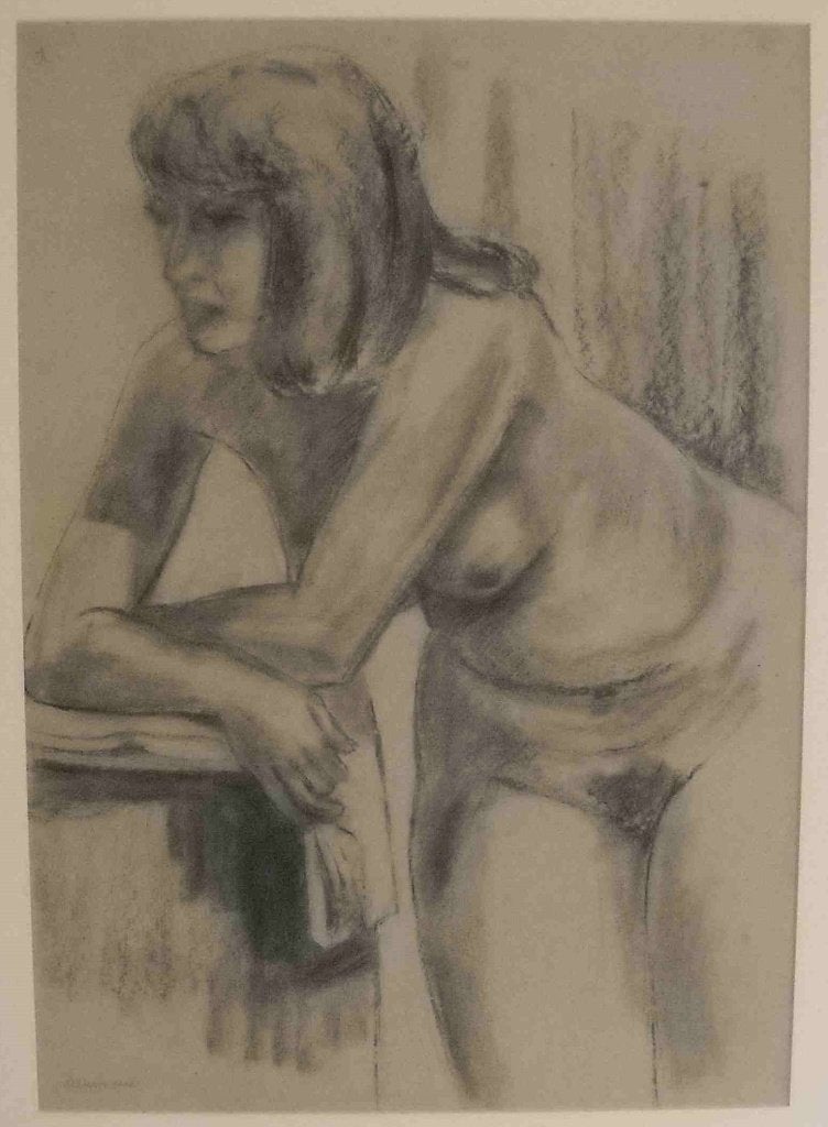Tekening Naakte Dame, Antiquités & Art, Art | Dessins & Photographie, Enlèvement, Dessin, Dessin au crayon, Encadré