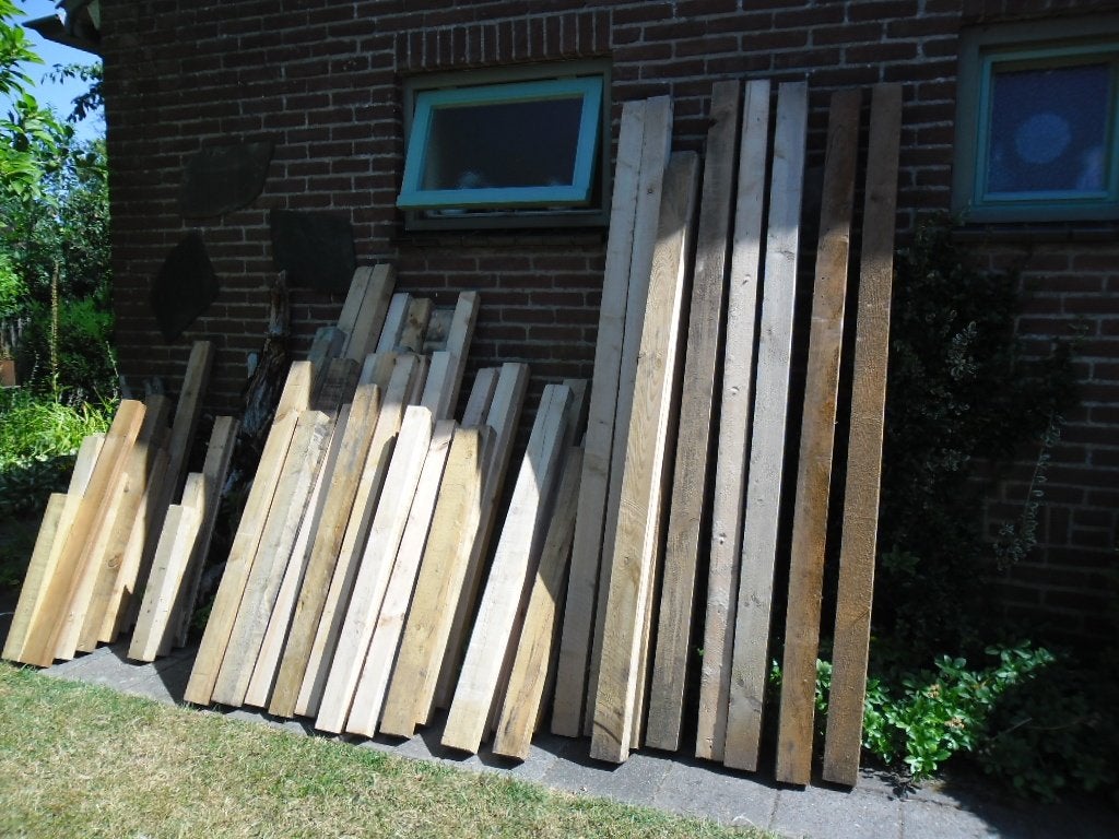 Balken(balkjes ) totaal 56 stuks, zie omschrijving, Doe-het-zelf en Bouw, Hout en Planken, Ophalen, Zo goed als nieuw, 50 mm of meer