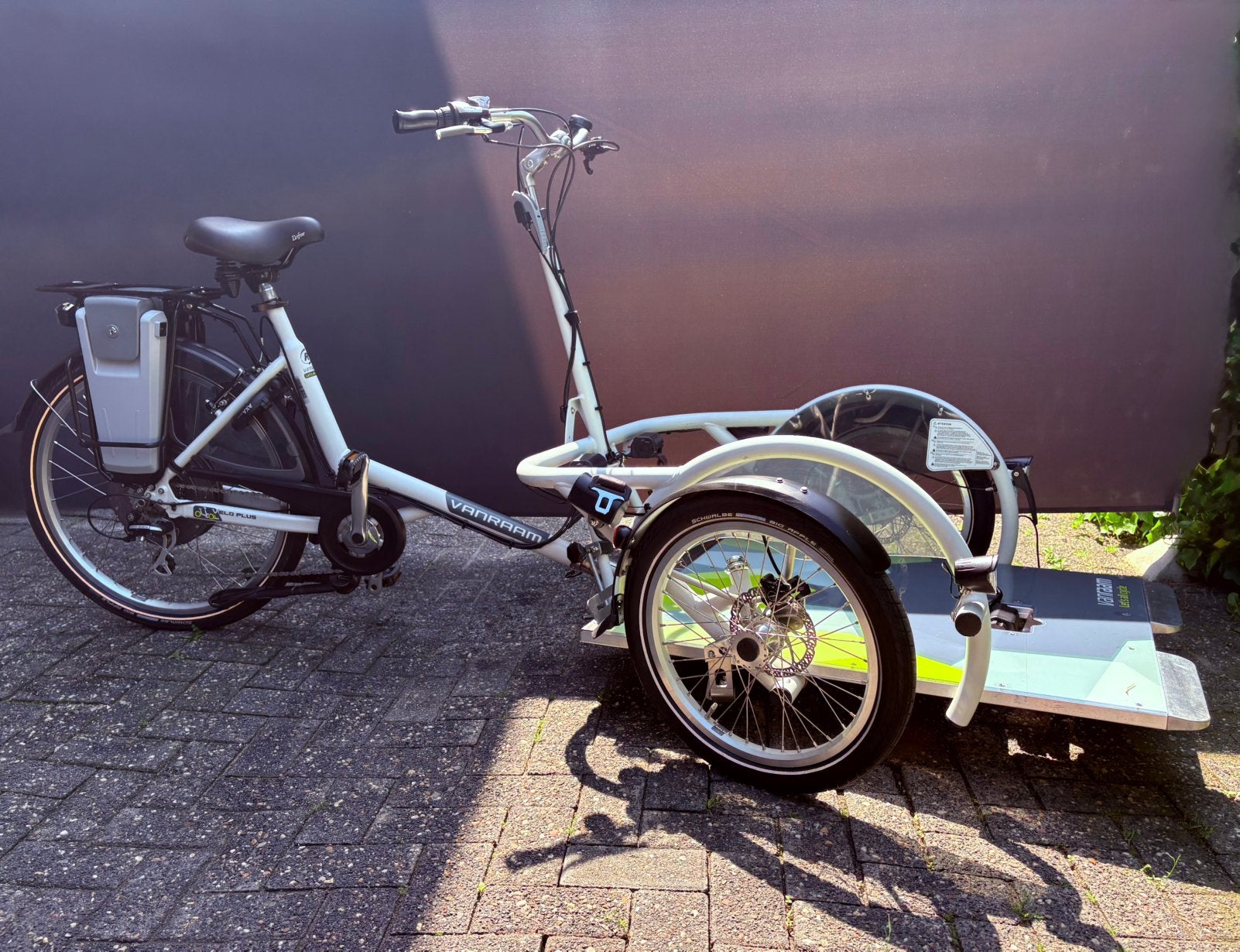 VeloPlus van Raam rolstoelfiets deelbaar+DUBBEL BATTERIJ, Versnellingen, Zo goed als nieuw, Deels opvouwbaar, Ophalen