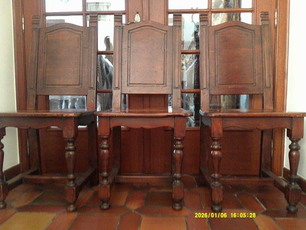 6 belles chaises anciennes robustes faites à la main !, Enlèvement