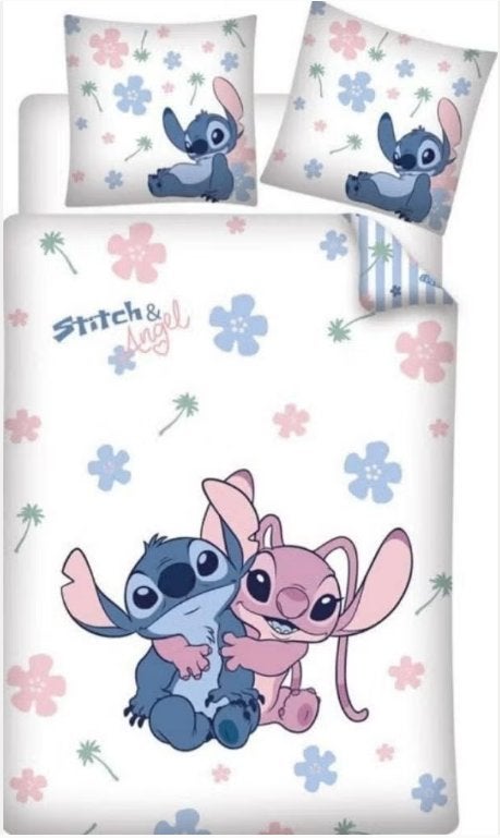 Stitch en Angel Dekbedovertrek 140 x 200 cm - Disney, Meisje, Wit, Nieuw, Ophalen of Verzenden