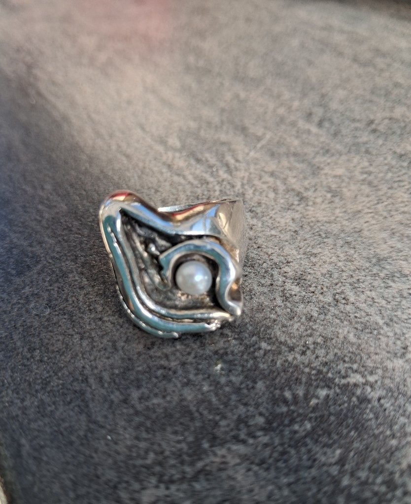 Zilveren ring, Nieuw, Ophalen of Verzenden, Dame, Met parel