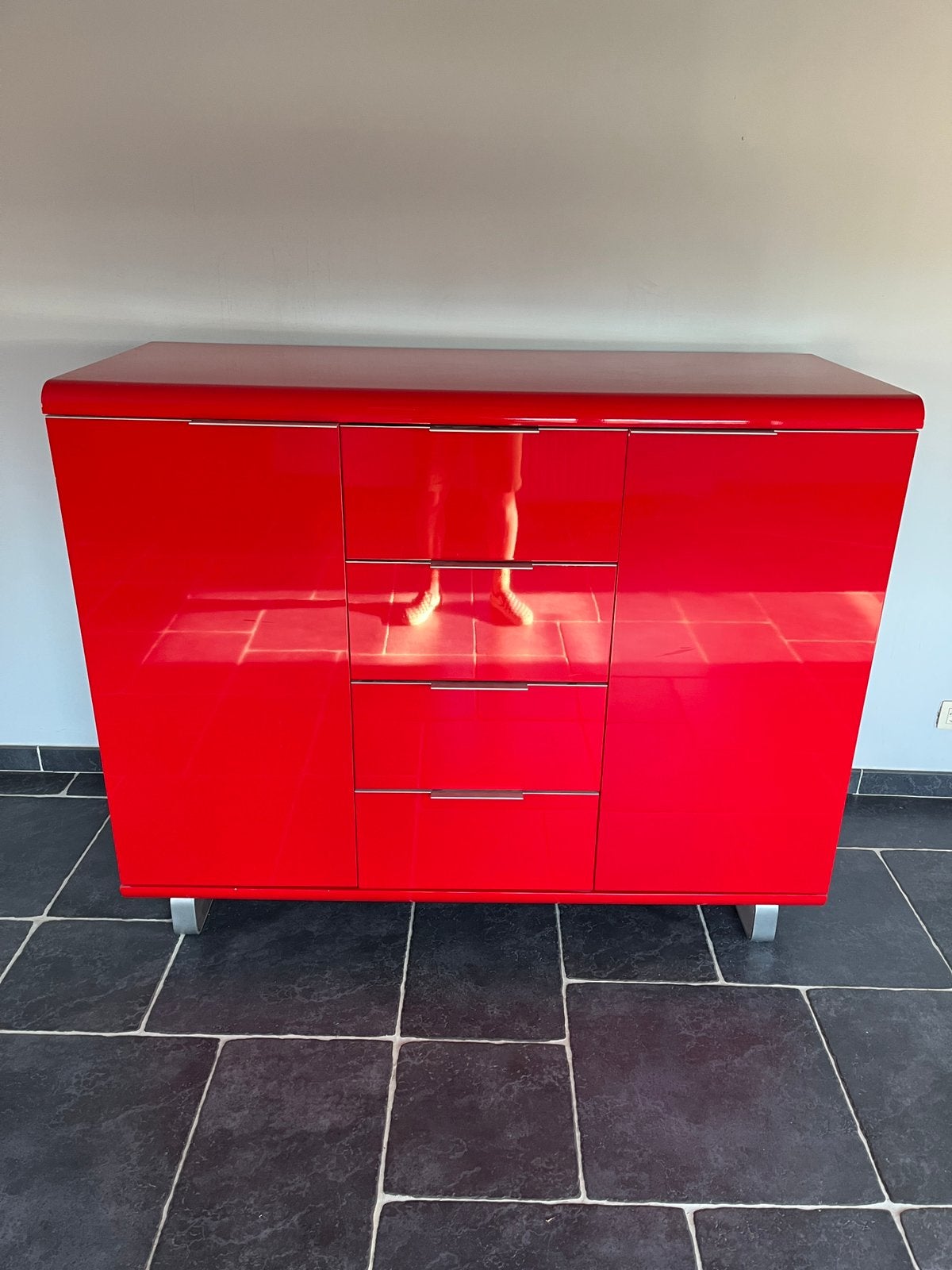 Rode ladekast, Huis en Inrichting, Ophalen, Kunststof, 100 tot 150 cm, Design