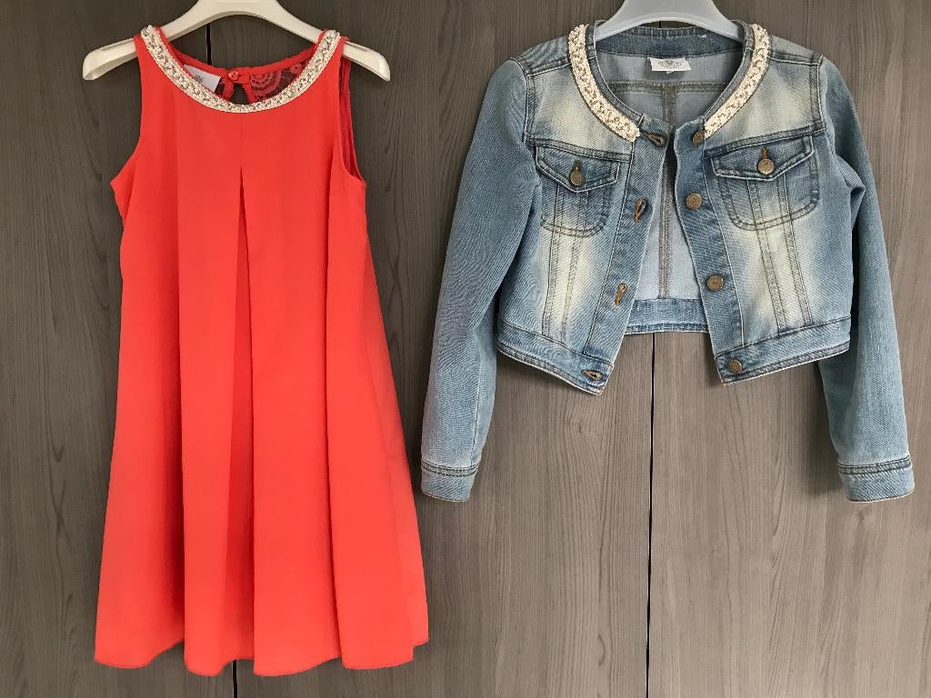 Robe de communion RTB taille 128 avec gilet assorti, Ensemble, RTB, Comme neuf, Enlèvement