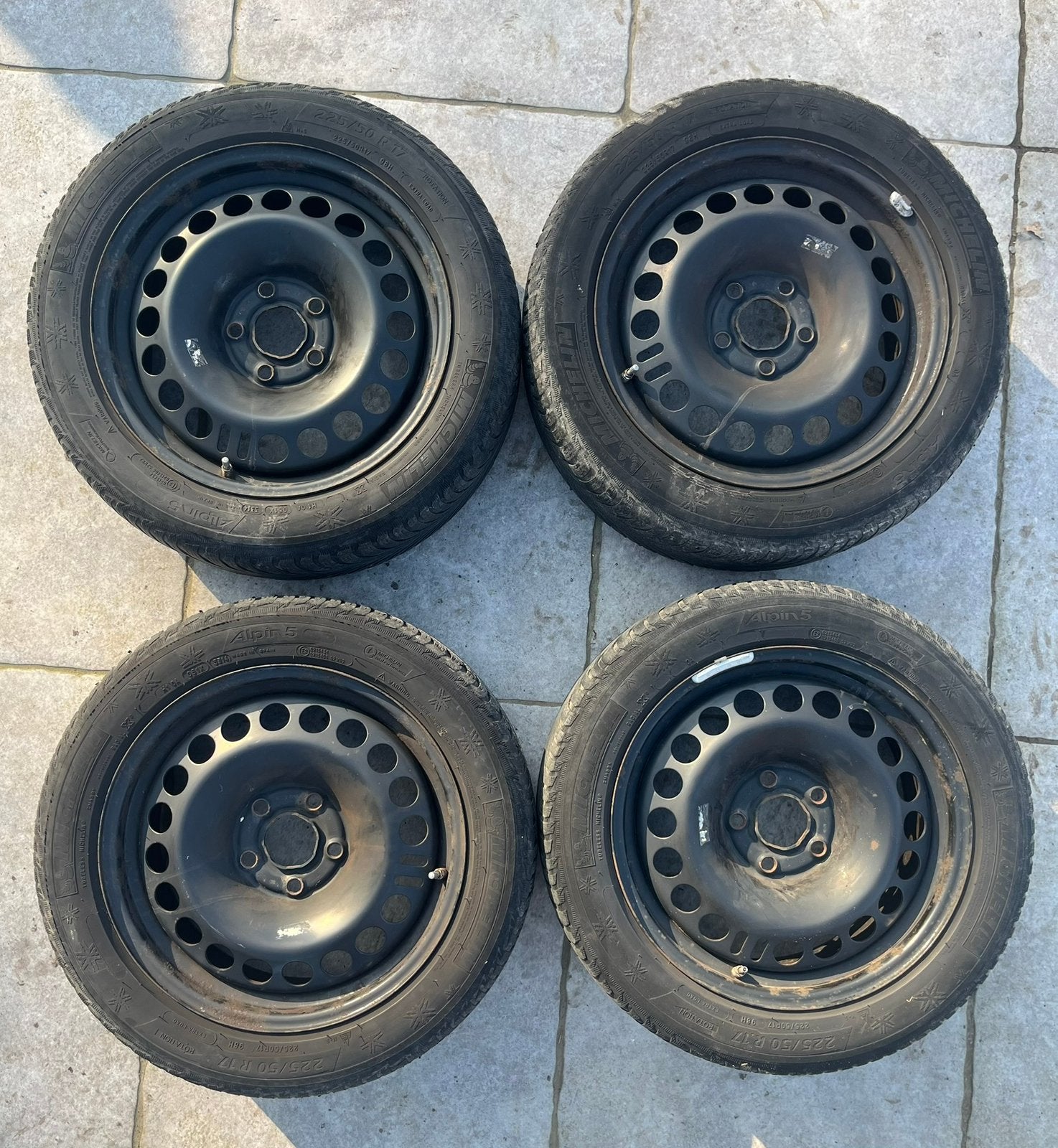 Winterbanden op stalen velg 5x120, Auto-onderdelen, Banden en Velgen, Ophalen, Winterbanden