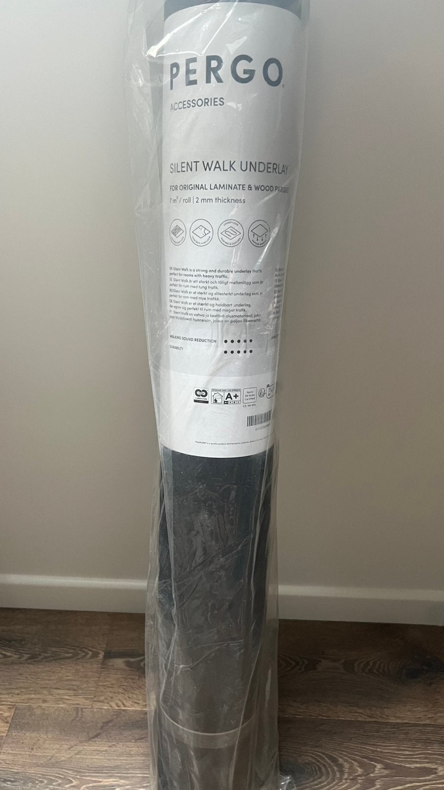 Pergo Silent Walk Ondervloer 2 mm – NIEUW – 7 m², Doe-het-zelf en Bouw, Ophalen, Overige materialen, 30 cm of meer, Overige typen