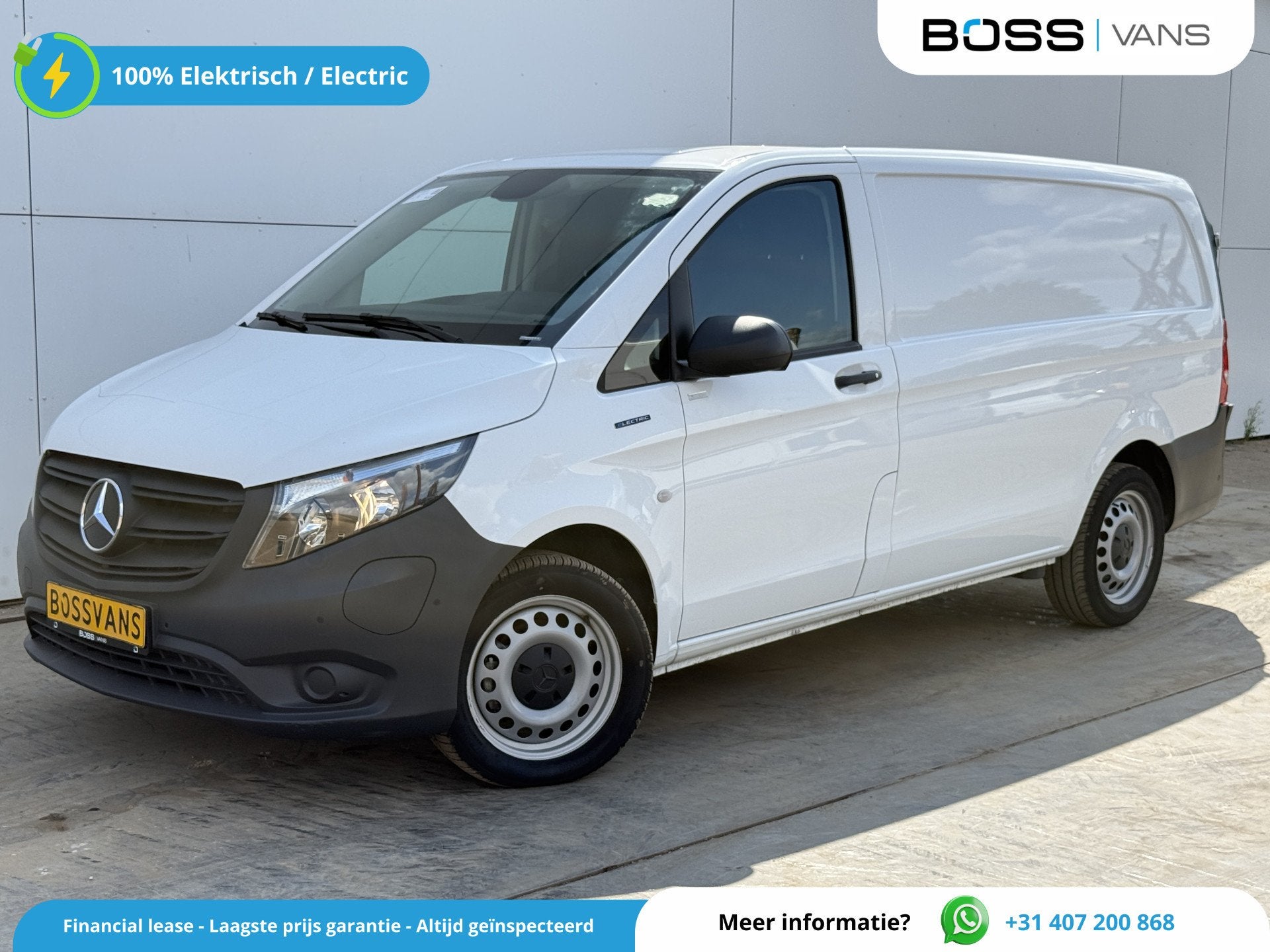 Mercedes-Benz eVito 112 66 kWh 280km WLTP 97% (SOH) Snellade, Stof, Zwart, 116 pk, Wit