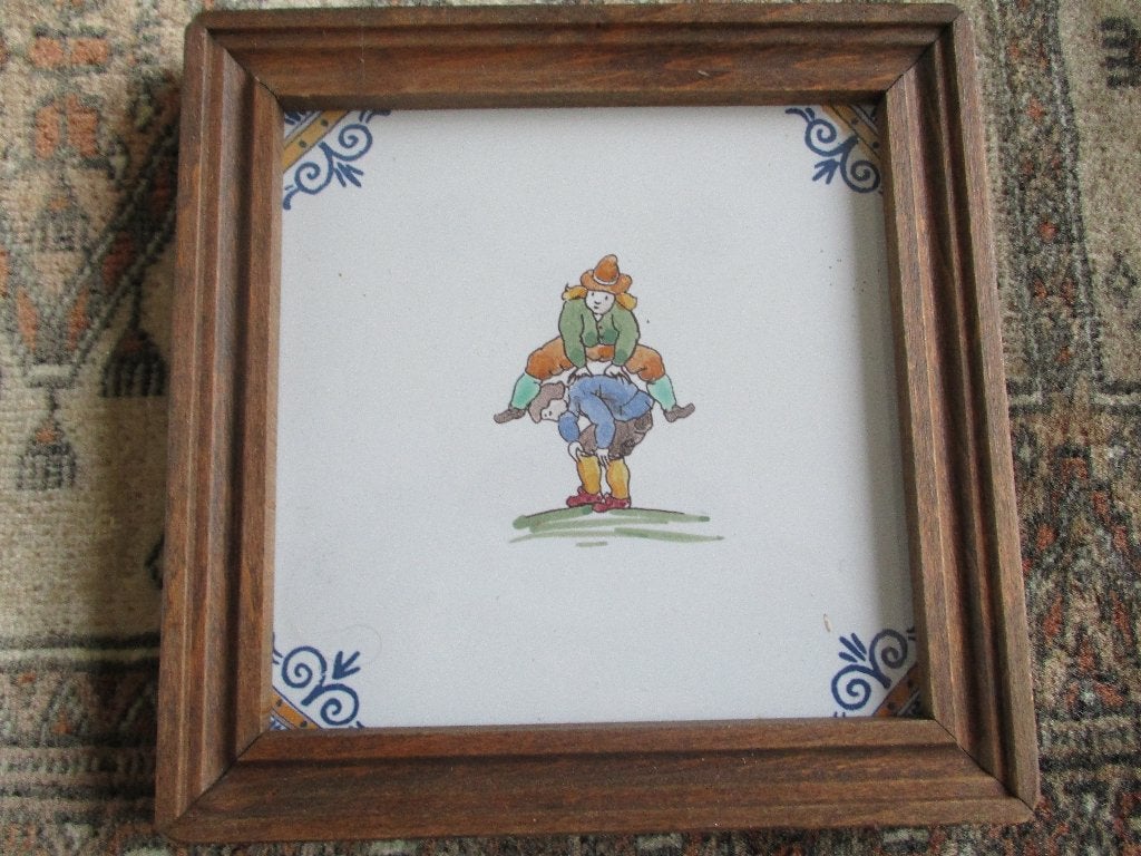 schilderij antiek vn steen met frame Koninklijke Goedewaagen, Ophalen of Verzenden, Overige onderwerpen