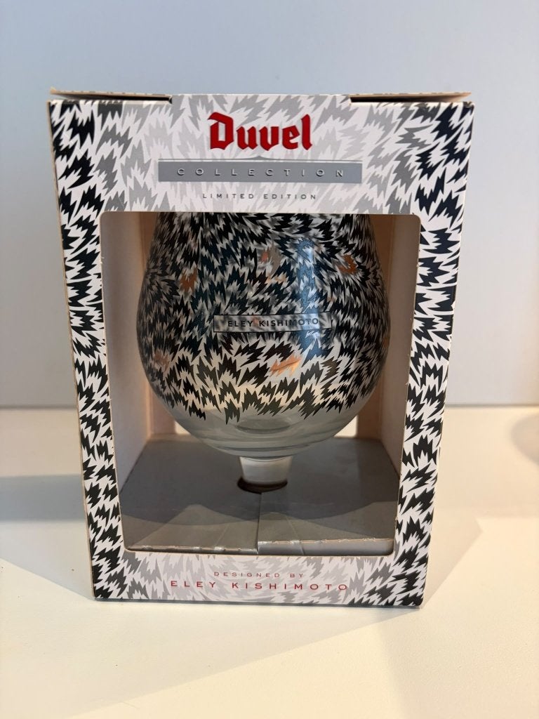 Duvel glas - Eley Kishimoto incl doosje, Verzamelen, Ophalen, Nieuw, Bierglas