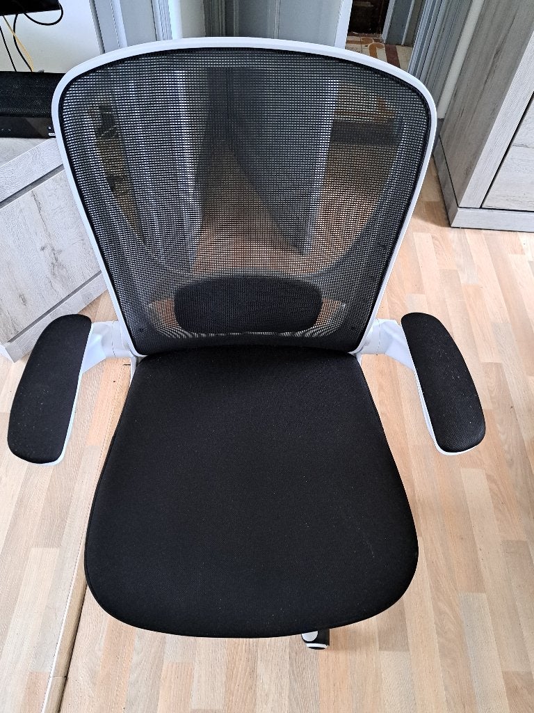 SONGMICS Chaise Bureau Ergonomique en Toile, Enlèvement, Ergonomique, Blanc, Chaise de bureau