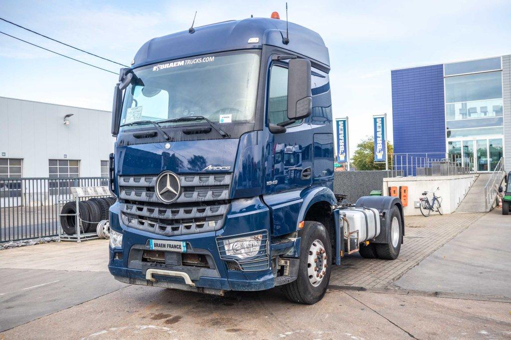 Mercedes-Benz AROCS 1843 LS (NO ACTROS)+ HYDRAULIQUE, Auto's, Automaat, Achterwielaandrijving, Euro 6, Blauw