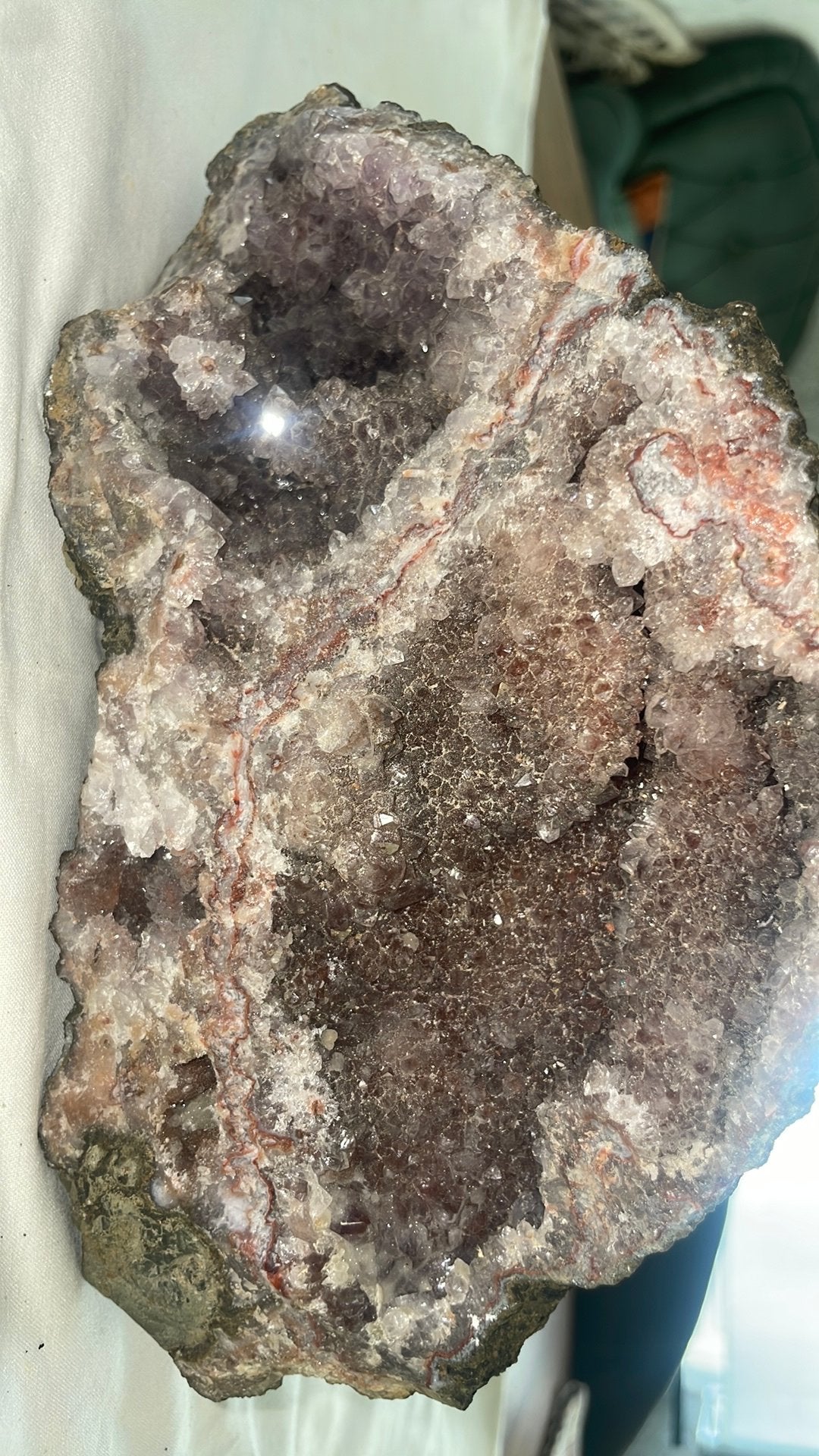 Géode améthyste avec agate (violet clair), Enlèvement, Neuf