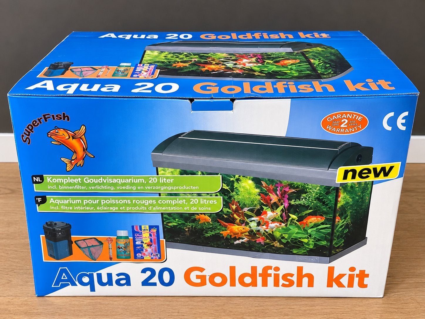 Aquqrium te koop - aqua 20 Goldfish kit, Dieren en Toebehoren, Ophalen, Gebruikt, Overige merken, Inclusief deksel