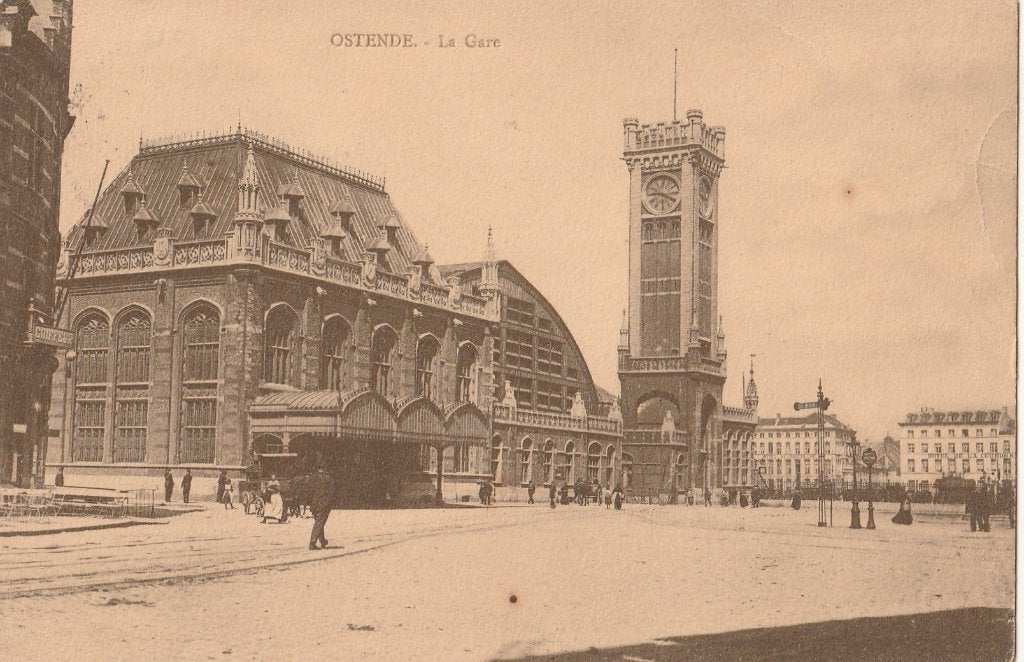 OOSTENDE -  Het Station  + 110 Jaar oud !!, Verzamelen, Postkaarten | België, Verzenden, Voor 1920, Gelopen, West-Vlaanderen