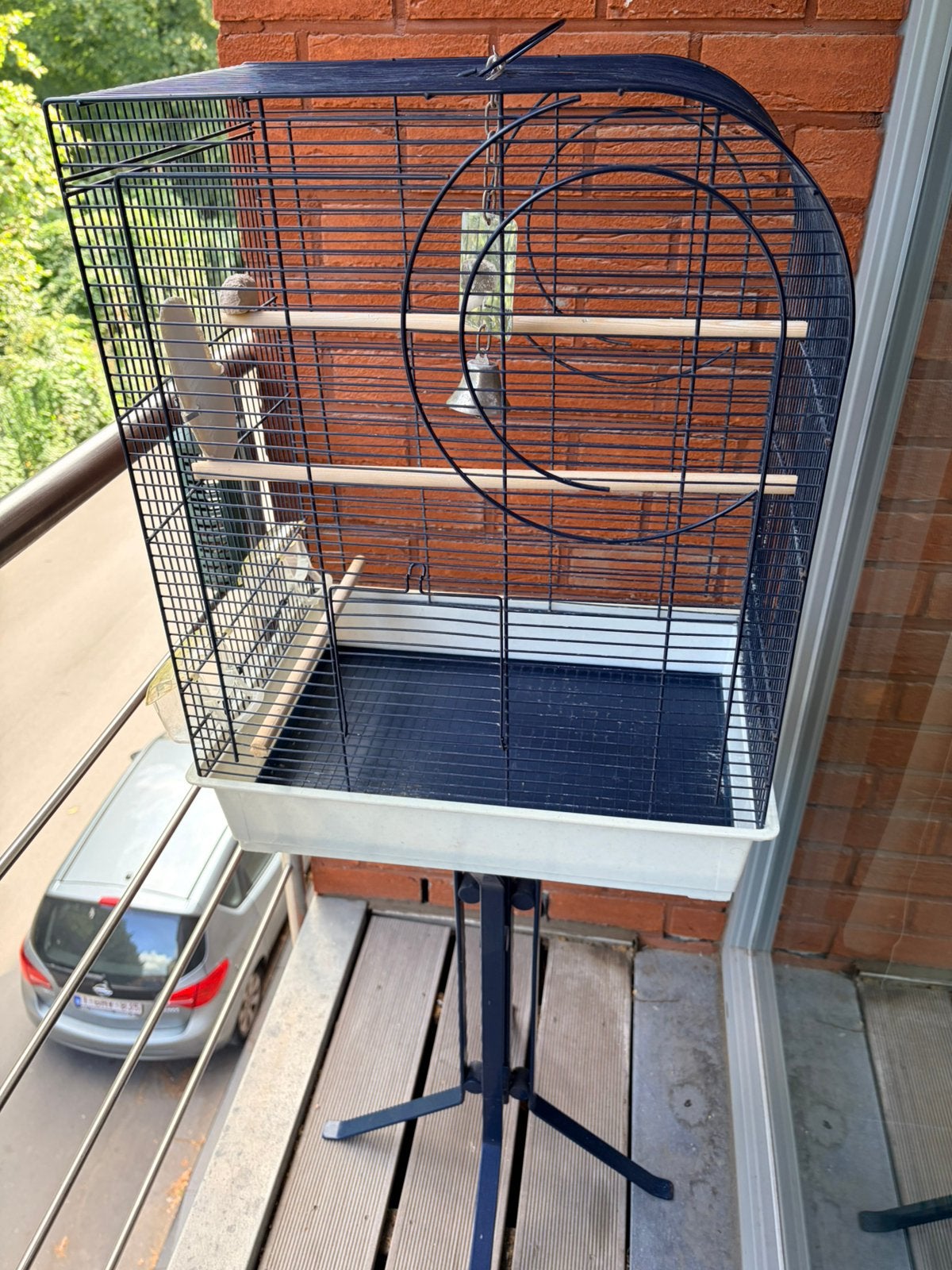 Cage à oiseaux avec pied en fer, Enlèvement, Comme neuf, Cage à oiseaux