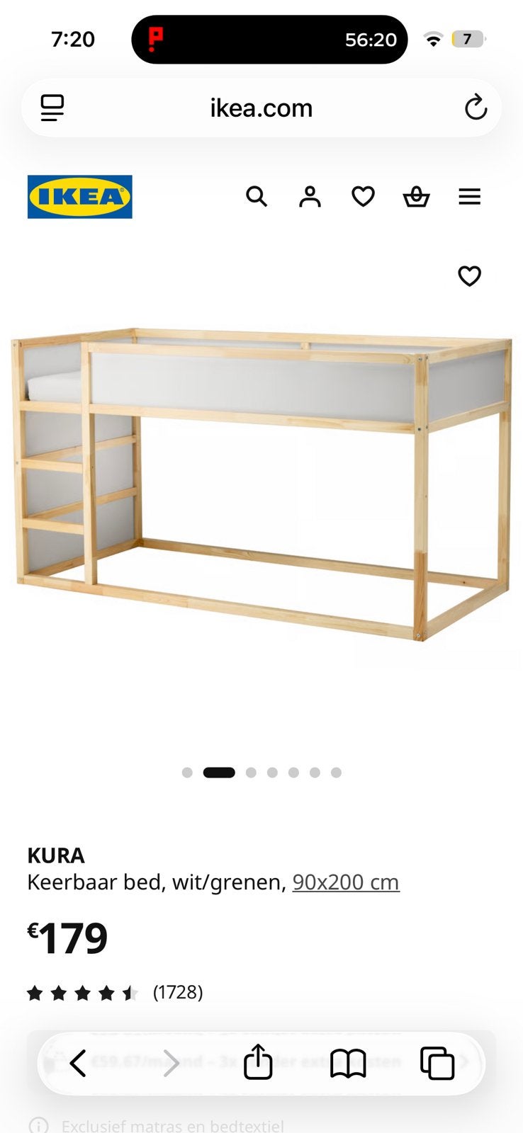 IKEA KURA omkeerbaar bed – perfecte staat, Ophalen, Gebruikt