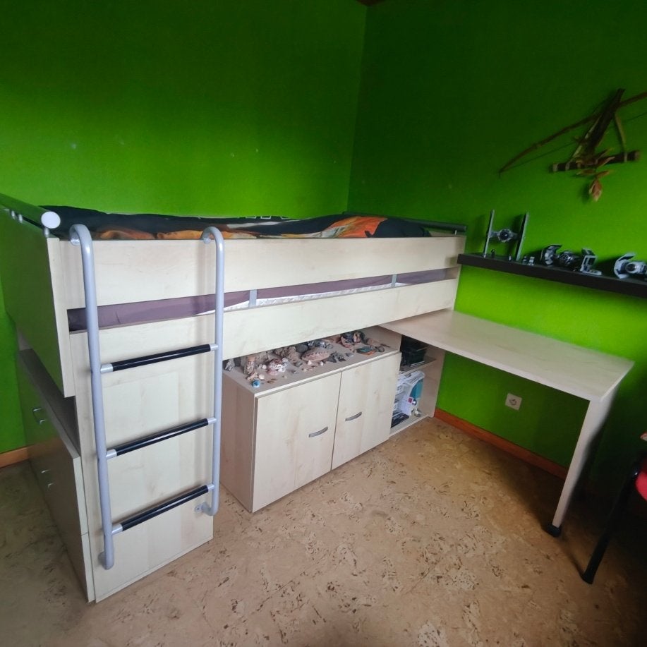 Hoogslaper Gautier met uitschuifbaar bureau, Ophalen, Zo goed als nieuw, Hoogslaper