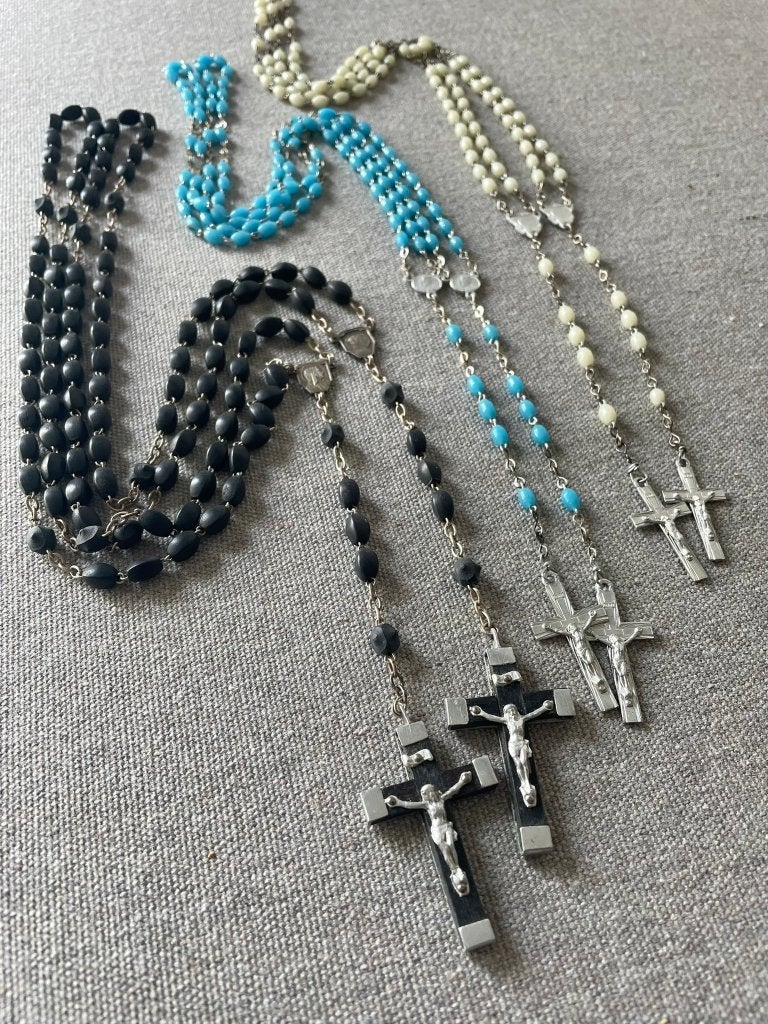 Set 6x vintage Rozenkransen - NOS / Unieke winkelvoorraad, Verzenden, Nieuw, Sieraad, Christendom | Katholiek