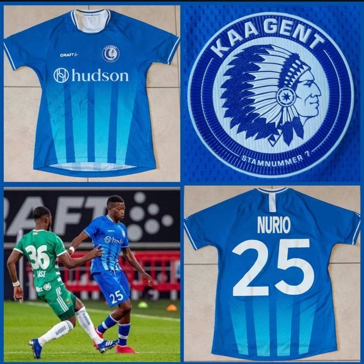 Matchworn Shirt Nurio KAA Gent, Enlèvement ou Envoi, Maillot