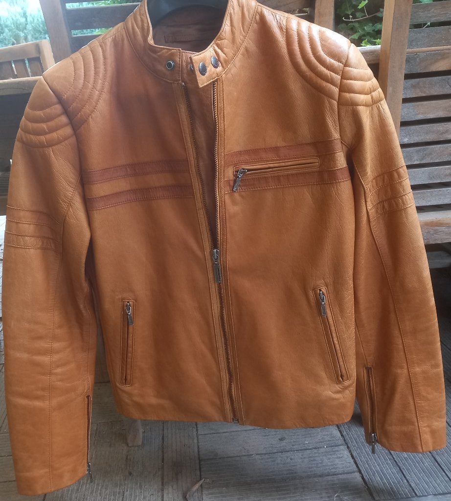 Neuf: blouson Chevignon cuir Vintage cognac taille M, Enlèvement ou Envoi, Neuf, avec ticket, Manteau | cuir, Chevignon
